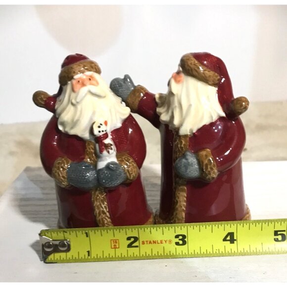 Vintage Santa Claus Salt & Pepper Shaker Set Ceramic Holiday Table Decor - Picture 9 of 9